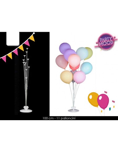 SUPPORTO 11 PALLONCINI DA TERRA 100 CM